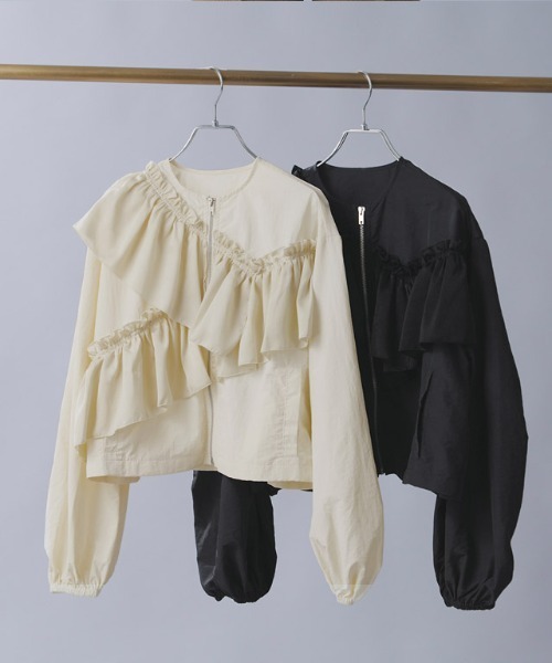 RADIATE◆異素材フリル付きブルゾン シアーフリルドロストジップブルゾン - RADIATE - RADIATE｜YAMADAYA STORE