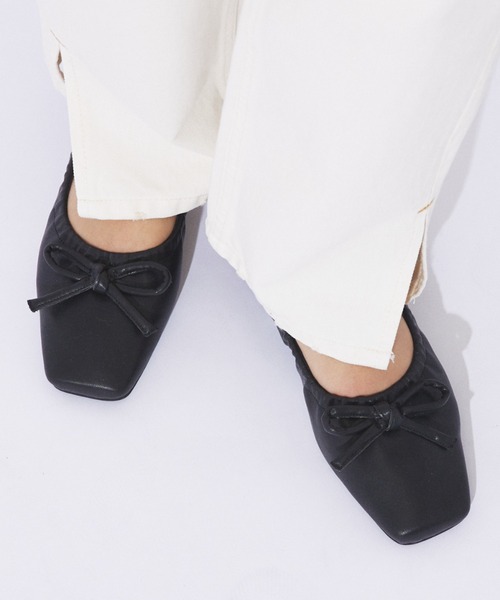 LAROUTE バレエシューズ パンプス 「LAROUTE」ギャザーバレエ