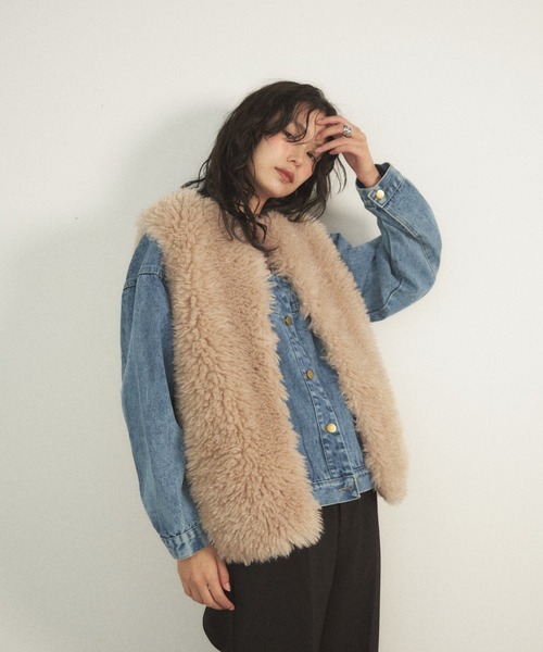 Shelly island（シェリーアイランド） ベスト ジレ プードルファー