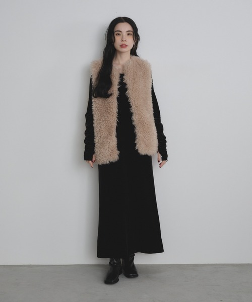 Shelly island（シェリーアイランド） ベスト ジレ プードルファー