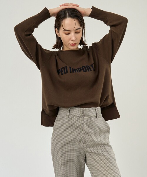 ニット セーター 「洗える」スポンジニット ロゴジャガード レディース UNFILO ニット セーター 「洗える」スポンジニット ロゴ
