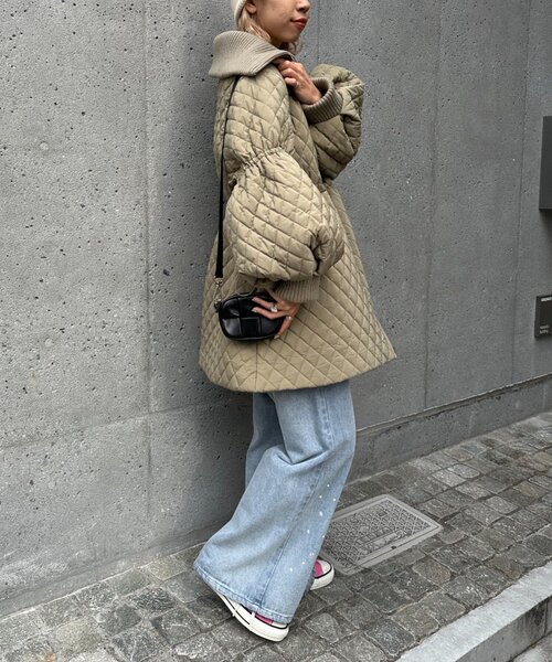 CIAOPANIC コート アウター リブ付ドロストキルティング