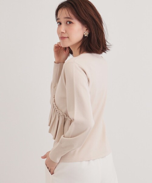 ニット セーター 「6色展開／大人フェミニン」アシメフリルニット レディース