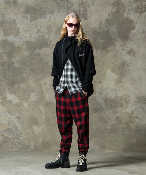 glamb（グラム） パーカー Asymmetry Layered Hoodie / アシンメトリー