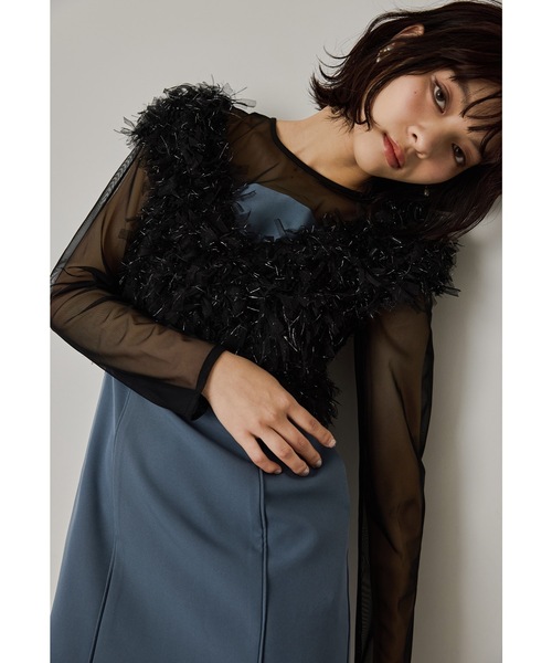 ◆極美品◆niana フリンジグリッターベストセットドレス 結婚式 パーティー niana ドレス フリンジグリッターベストセットドレス 秋冬 結婚