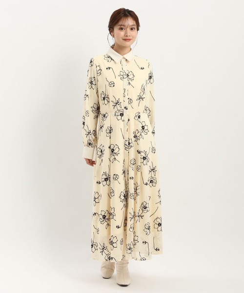 ワンピース　m♡︎専用 Andemiu ワンピース ラインフラワーフロッキーワンピース289861