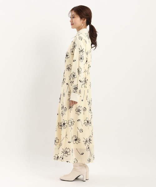 ワンピース ma Andemiu ワンピース ラインフラワーフロッキーワンピース289861