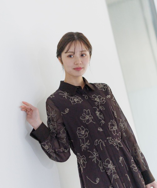 ワンピース m♡︎専用 Andemiu ワンピース ラインフラワーフロッキーワンピース289861