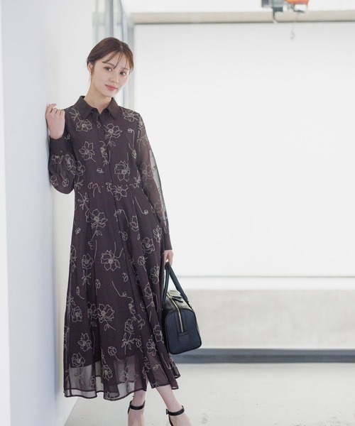 わんぴ Andemiu ワンピース ラインフラワーフロッキーワンピース289861