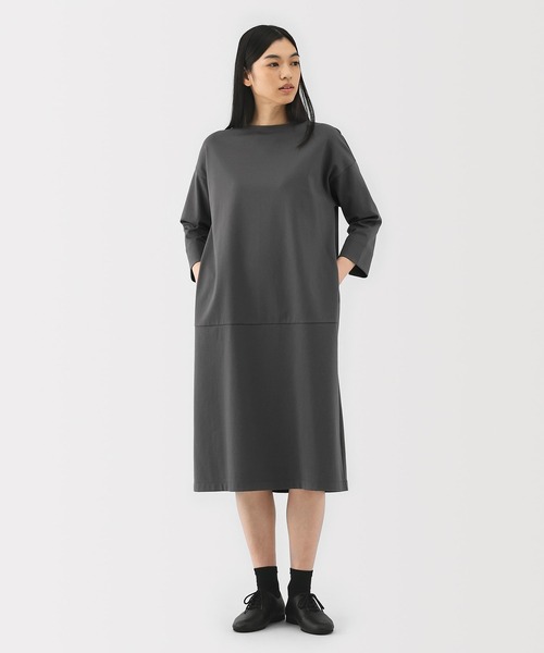 無印良品（MUJI） ワンピース 婦人 二重編み七分袖ワンピース
