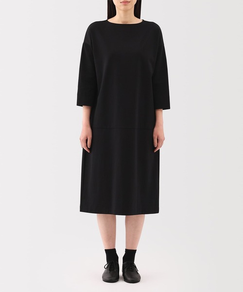 無印良品（MUJI） ワンピース 婦人 二重編み七分袖ワンピース