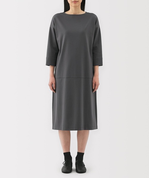 無印良品（MUJI） ワンピース 婦人 二重編み七分袖ワンピース