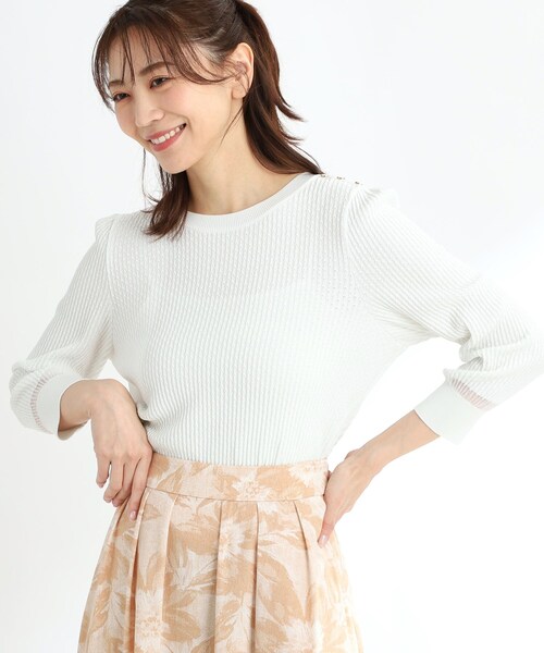 ニット セーター 「夏SALE」ボタンディティールニット レディース