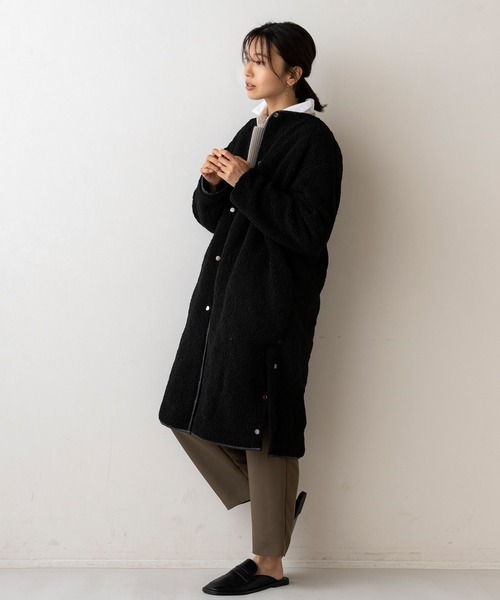 SETENS（セテンス） ノーカラーコート F ブラック レディース