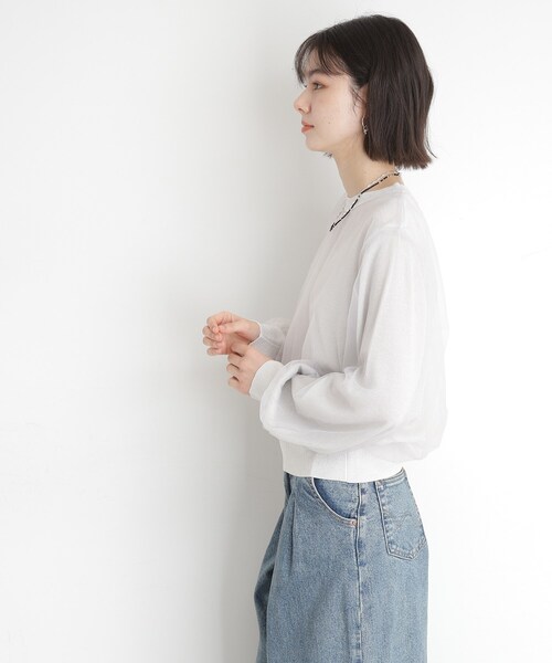 ニット セーター ラメニット チュールレイヤードトップス レディース THE SHOP TK ニット セーター チュール×ラメニット「洗える