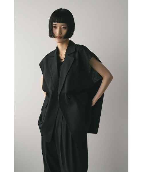 ベスト ジレ リネンミックスルーズベスト レディース STYLEMIXER ベスト ジレ リネンミックスルーズベスト レディース