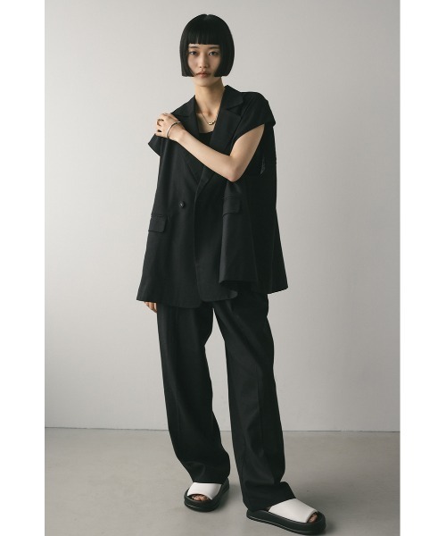 ベスト ジレ リネンミックスルーズベスト レディース STYLEMIXER ベスト ジレ リネンミックスルーズベスト レディース