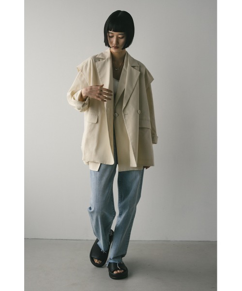 ベスト ジレ リネンミックスルーズベスト レディース STYLEMIXER ベスト ジレ リネンミックスルーズベスト レディース