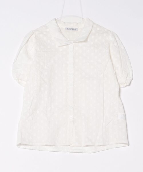BLANC FICELLE ブラウス シャツ 半袖 レース オープンシャツ