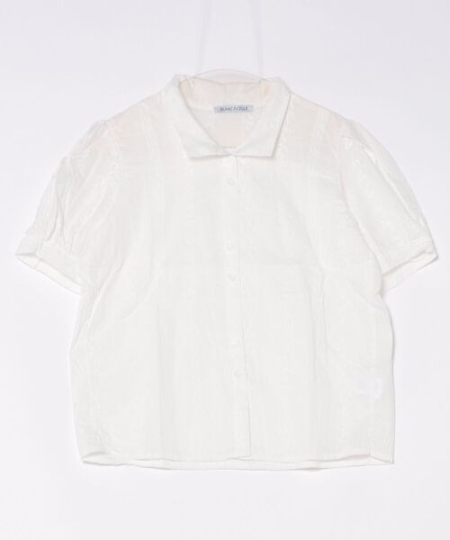 BLANC FICELLE ブラウス シャツ 半袖 レース オープンシャツ