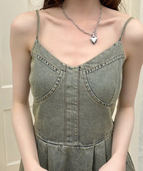 Ada. ワンピース ビスチェデザイン デニム キャミワンピース