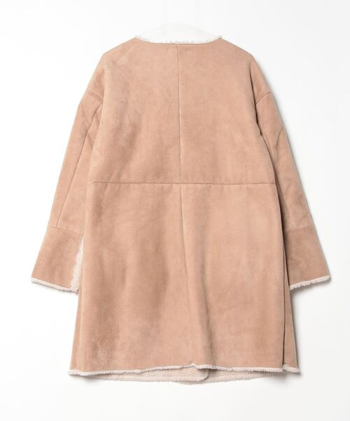 「POU DOU DOU」 ノーカラーコート M ベージュ レディース_画像2