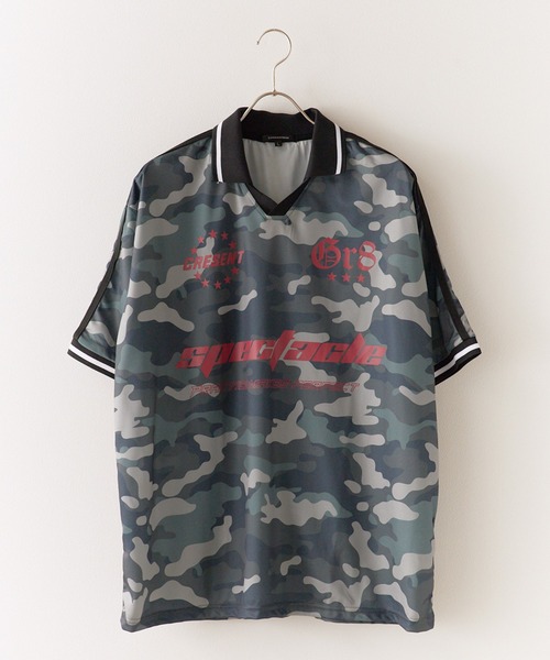 SUGGESTION tシャツ SUGGESTION/サジェッション サッカー総柄半袖TEE