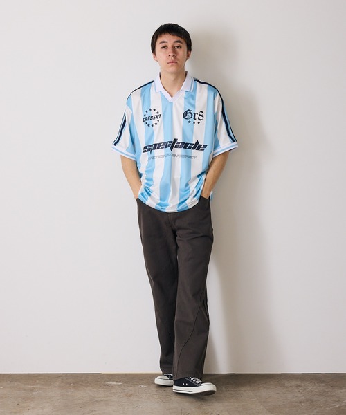 SUGGESTION tシャツ SUGGESTION/サジェッション サッカー総柄半袖TEE