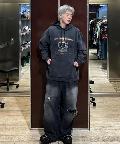 MASONPRINCEビッグシルエットパーカー ダークグレー L MASONPRINCE 「MASONPRINCE」 プルオーバーパーカー X-LARGE