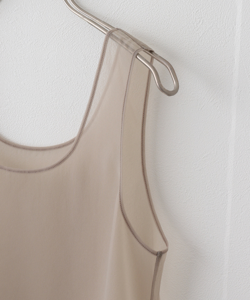plage タンクトップ ノースリーブ sheer タンク レディース