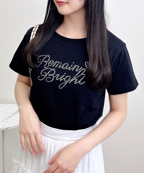 INGNI tシャツ ラインストーンロゴTシャツ レディース