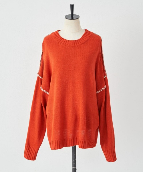 BEARDSLEY（ビアズリー） 長袖ニット FREE オレンジ レディース
