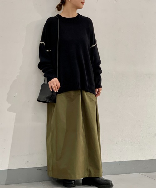 BEARDSLEY（ビアズリー） 長袖ニット FREE オレンジ レディース