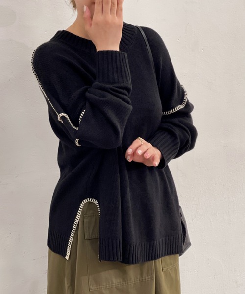 BEARDSLEY（ビアズリー） 長袖ニット FREE オレンジ レディース