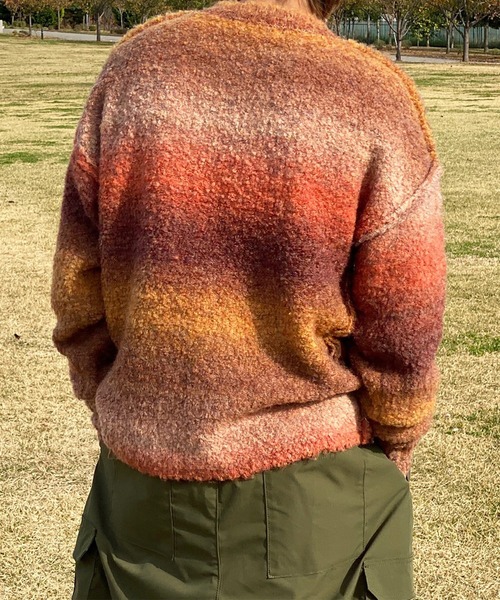 「kutir」 長袖ニット LARGE ブラウン メンズ_画像5