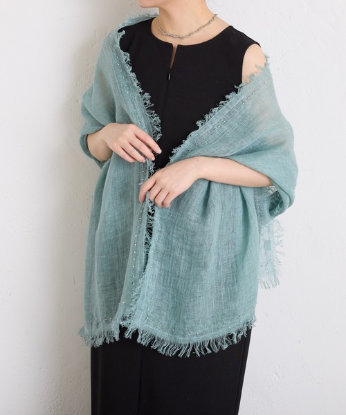 COLLAGE GALLARDAGALANTE ストール マフラー ビーズリネンストール  