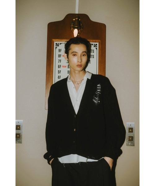 カーディガン shirt docking damage cardigan(unisex) レディース メンズ