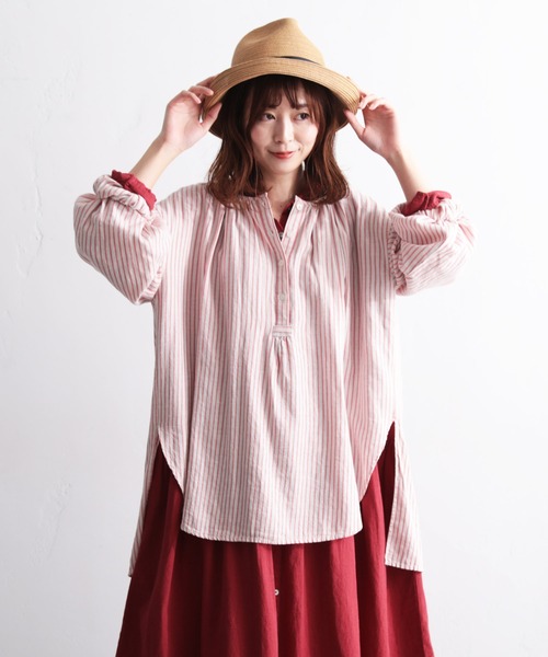 「soulberry」 半袖ブラウス M レッド レディース