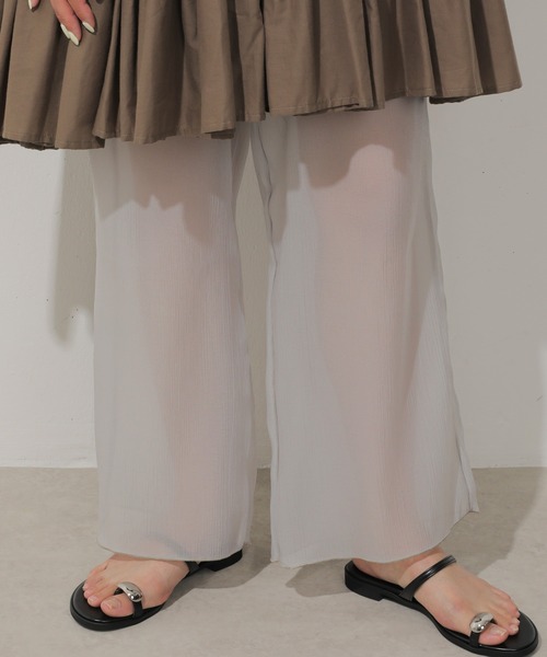 レギンス スパッツ クレープシフォン シアー レギンスパンツ