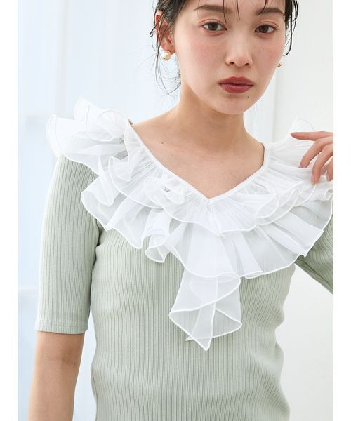 tシャツ フリルカラーカットプルオーバー レディース SNIDEL tシャツ フリルカラーカットプルオーバー レディース