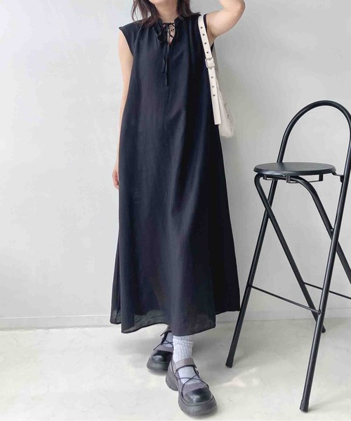 AS KNOW AS（アズノゥアズ） ワンピース 夏 ○ひんやり冷感素材 リボン