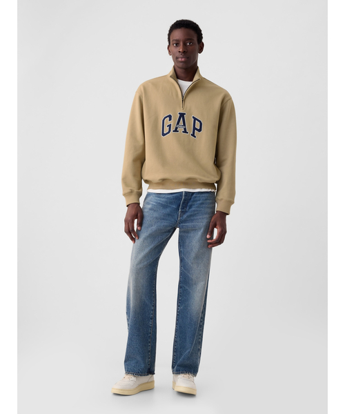 「GAP」 長袖Tシャツ S ベージュ メンズ
