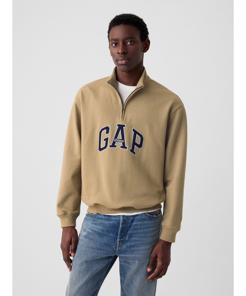 「GAP」 長袖Tシャツ S ベージュ メンズ