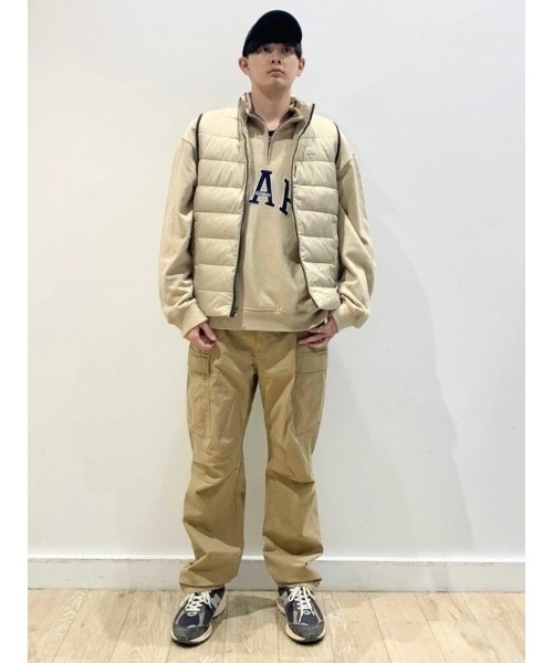 「GAP」 長袖Tシャツ S ベージュ メンズ