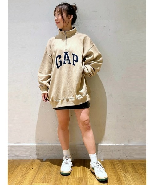 「GAP」 長袖Tシャツ S ベージュ メンズ