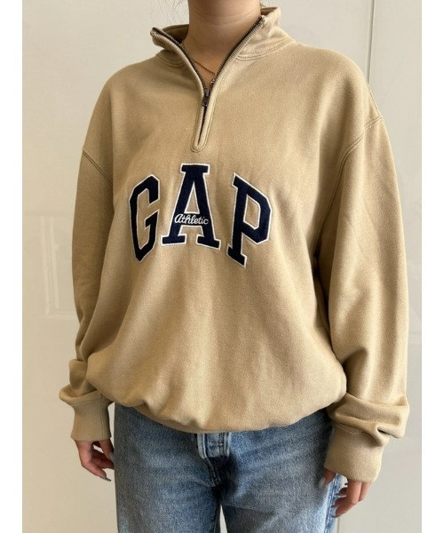 「GAP」 長袖Tシャツ S ベージュ メンズ