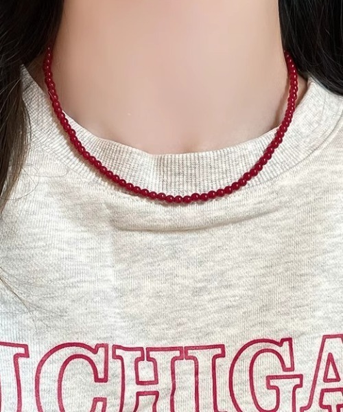 ネックレス レッドストーンネックレス レディース : ZOZOTOWN Yahoo!店