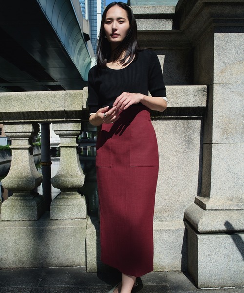 ロペ（ROPE’）/ワイドリブラウンドネック スーパーメリノウール ニット/イージーケア ROPE'（ロペ） ニット セーター ワイドリブラウンドネック スーパー