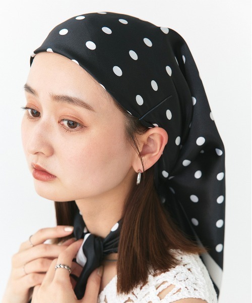 ad thie（アドティエ） スカーフ バンダナ 大判 ドットスカーフ