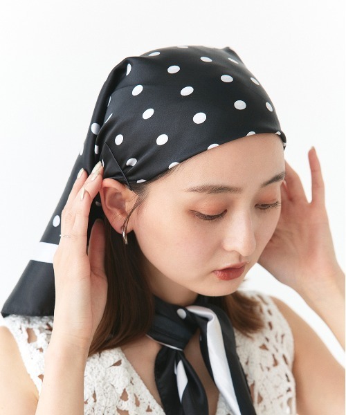 t*g様 美品　apolina スカーフ　ヘッドスカーフ　バンダナ ad thie（アドティエ） スカーフ バンダナ 大判 ドットスカーフ